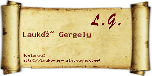 Laukó Gergely névjegykártya